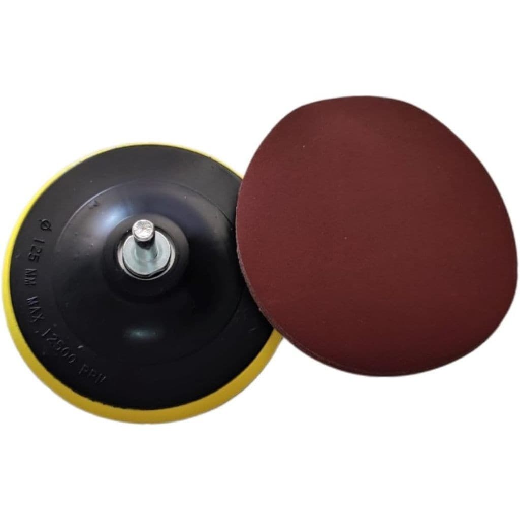 Suporte Disco Para Furadeira 125mm Com 10 Lixas E Adaptador Rosca M14 Para Polimento E Lixamento Em Diversas Superfícies
