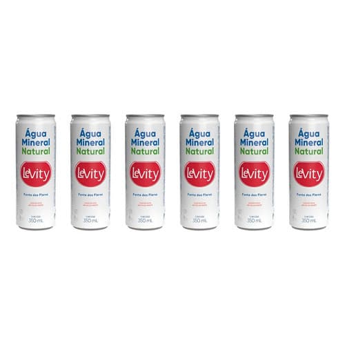 Kit 12x Água Mineral Levity Com Gás Lata 350ml