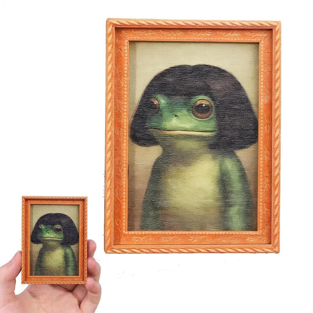 Bonito Retro Engraçado Sapo Ímã De Madeira Foto-Quadro Pequeno Para Decoração De Geladeira & Ferramenta De Fornecimento