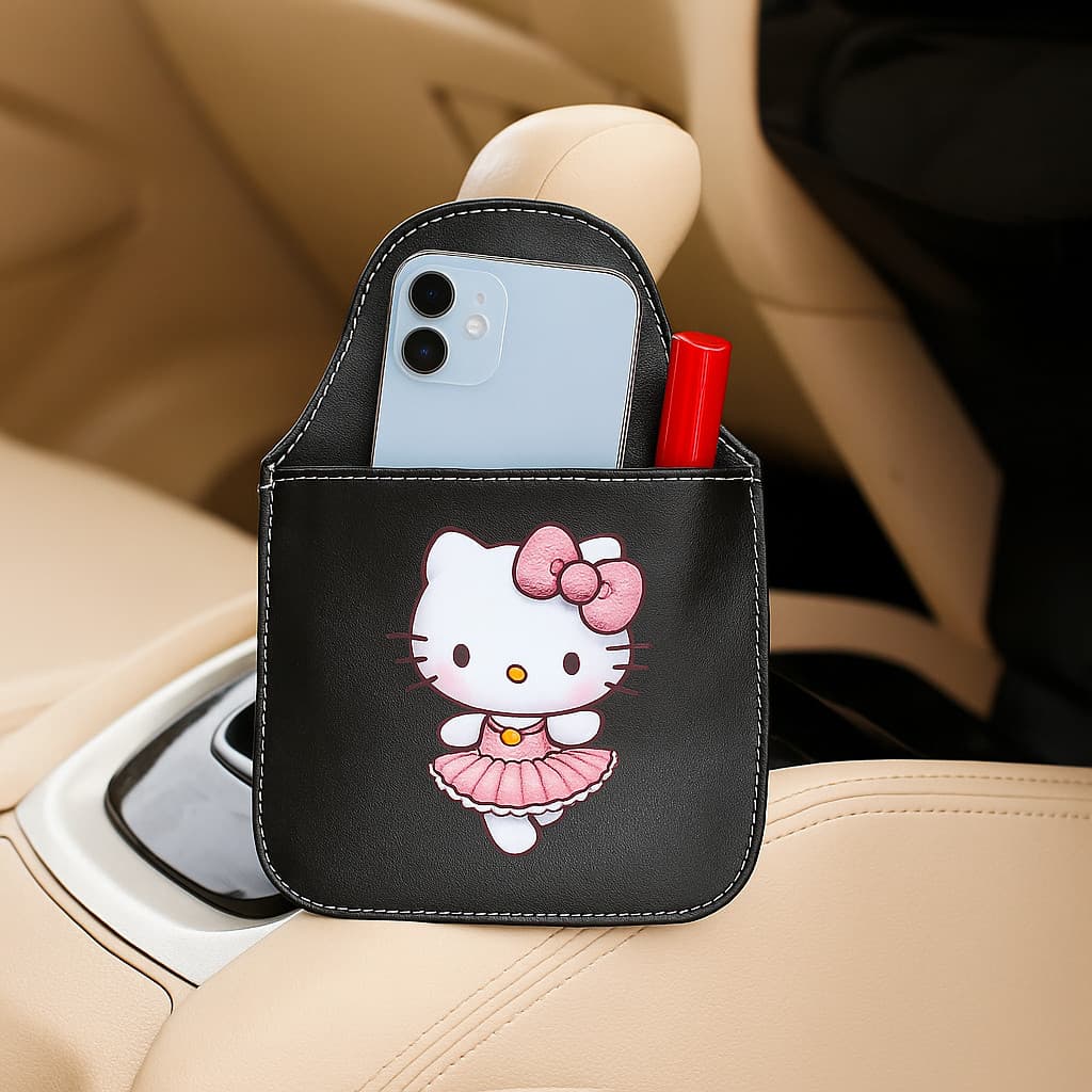 Lixo Para Carro Personalizado Hello Kitty Universal Couro