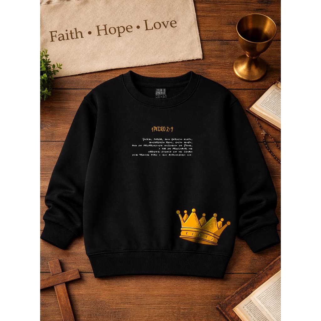 Casaco de Moletom Infantil e Juvenil Inverno | Blusa Evangélica Escolhidos