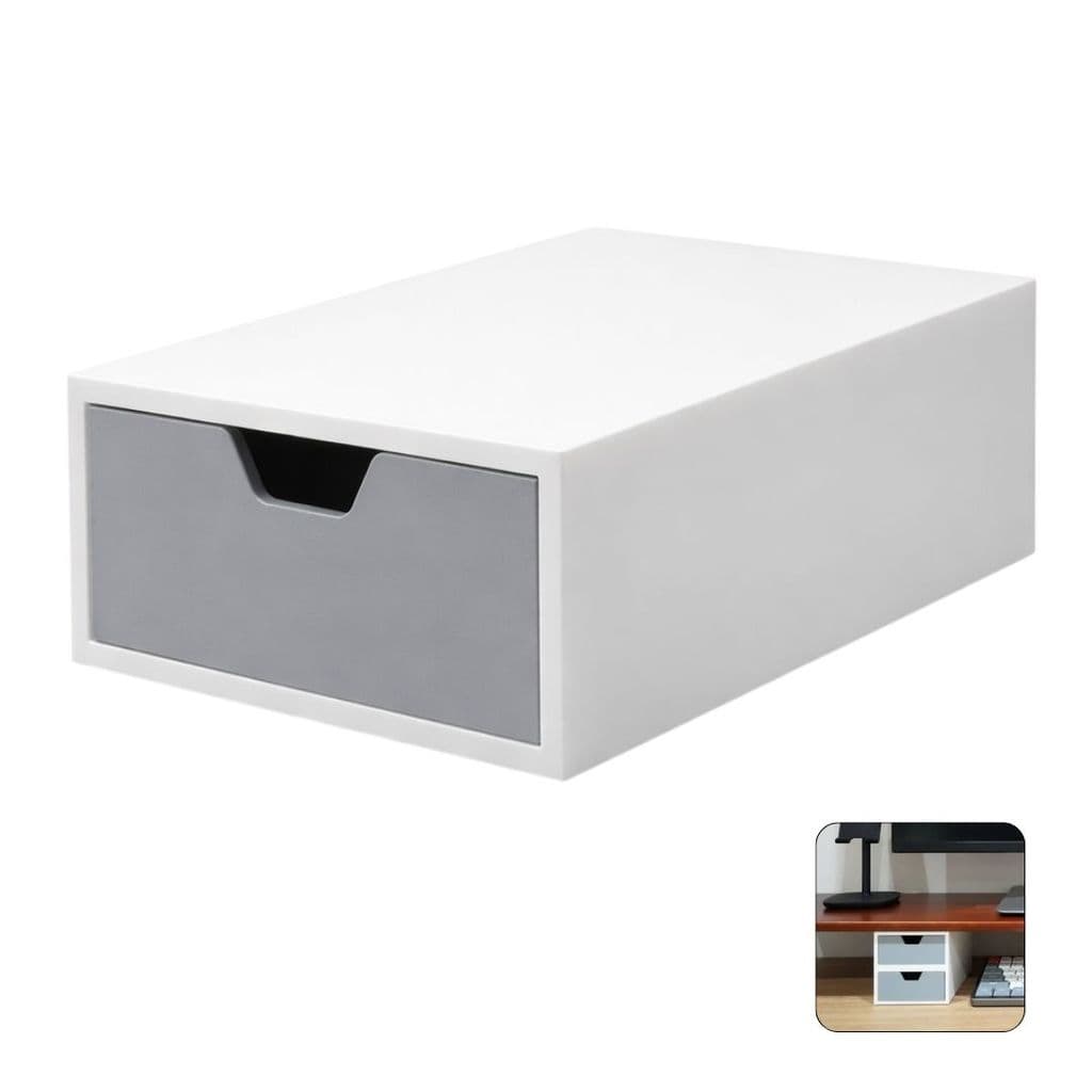 Gaveta Empilhável Clean com Extensão Total Elevador de Monitor e Organizador de Mesa