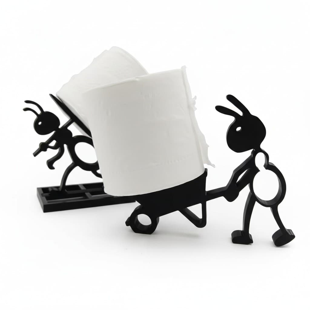 kit 02 suporte papel higiênico formiga engraçado divertido decoração de banheiro