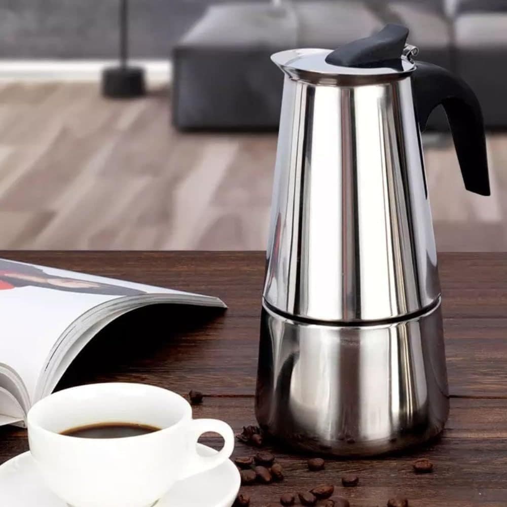 Cafeteira Italiana Inox 6 2 Xícaras Moka Bule Café Chá Preparo Cozinha