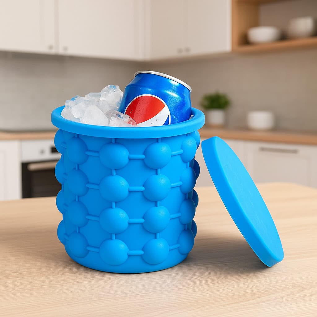 Balde Gelo Silicone Pote Drinks Conserva Armazena Recipiente Vasilha Latas Térmico Cubos Camping
