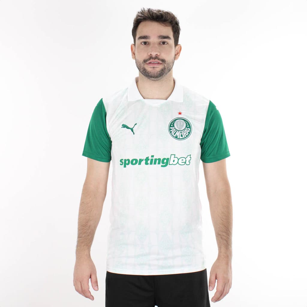 Camiseta de Time Puma Palmeiras Torcedor Away Jersey 2025 Branco - Masculino