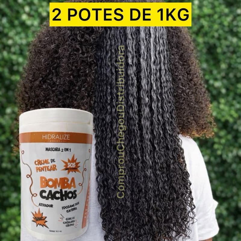 Creme De Pentear Bomba Cachos 1kg Ativador Cachos Definição Finalização Cacheado e Crespo