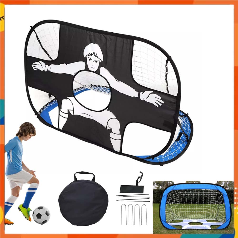 Rede dobrável para gol de futebol, prática de atirador de futebol com cinco direções de alvo, Mini gol de futebol