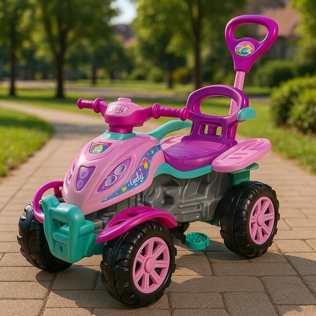 Quadriciclo Infantil Carrinho Passeio Empurrar Brinquedo Menina Menino Presente Bolsa Transporte