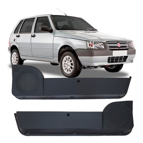 Porta Objetos Fiat Uno 2 E 4 Portas 1999 A 2005 2 Unidades Preto