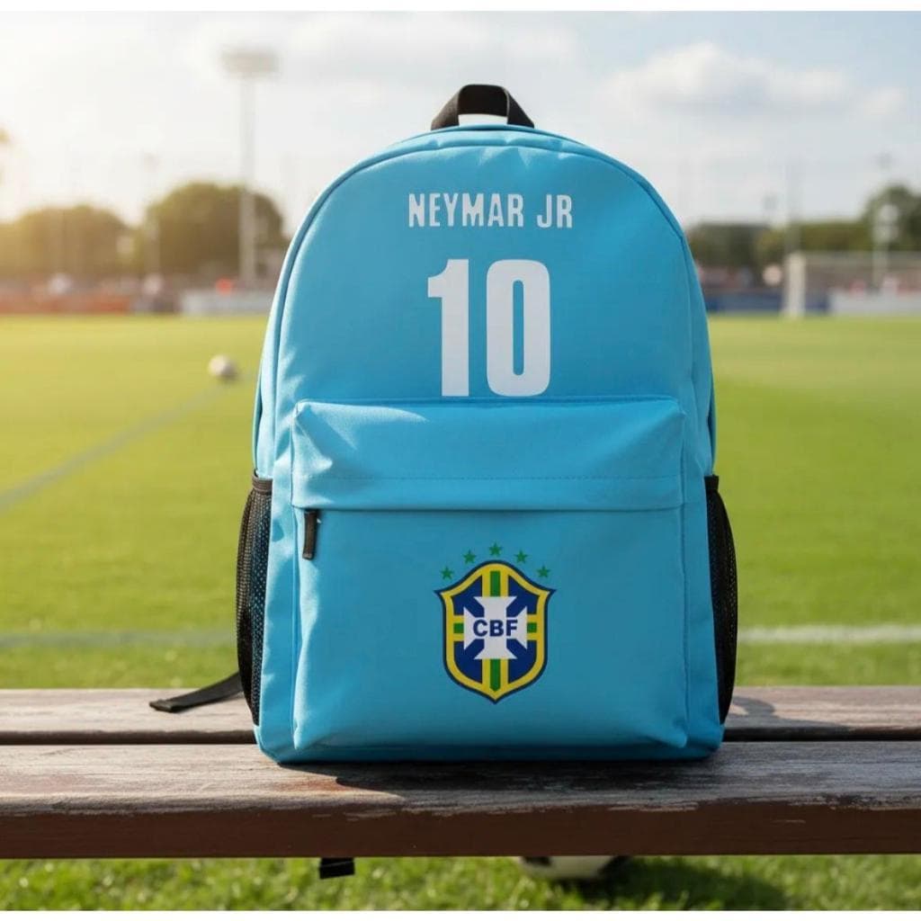 Mochila Bolsa Escolar Esportiva Futebol Academia Unissex Jogadores Seleção Unissex Adulto Infantil Reforçada
