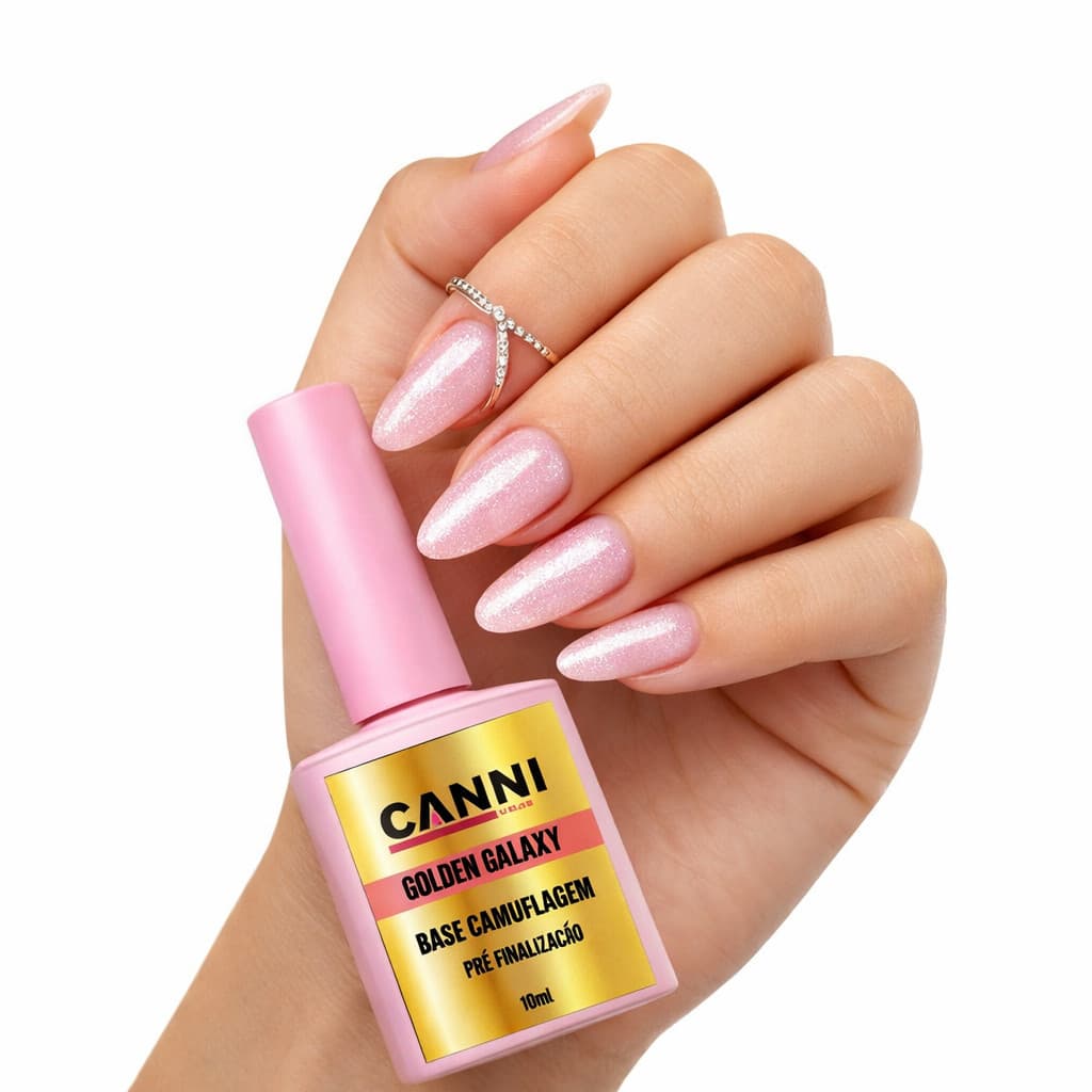 base de camuflagem dourada gold canni color unhas
