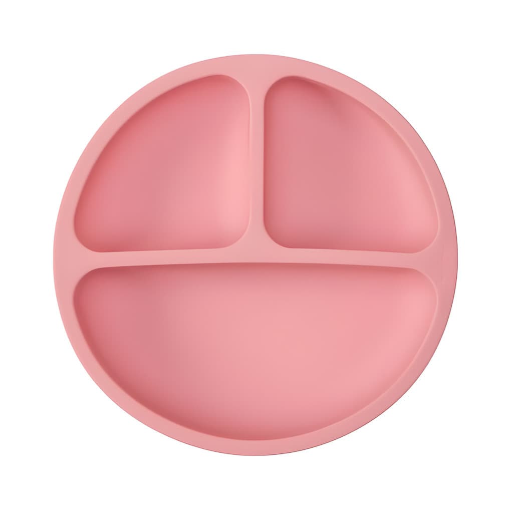 Pratinho em Silicone com Ventosas e Divisórias Rosa Buba