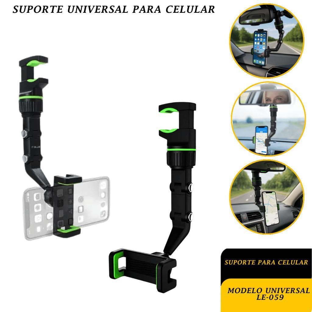 Suporte Automotivo para Celular Retrovisor Articulado Universal 360°