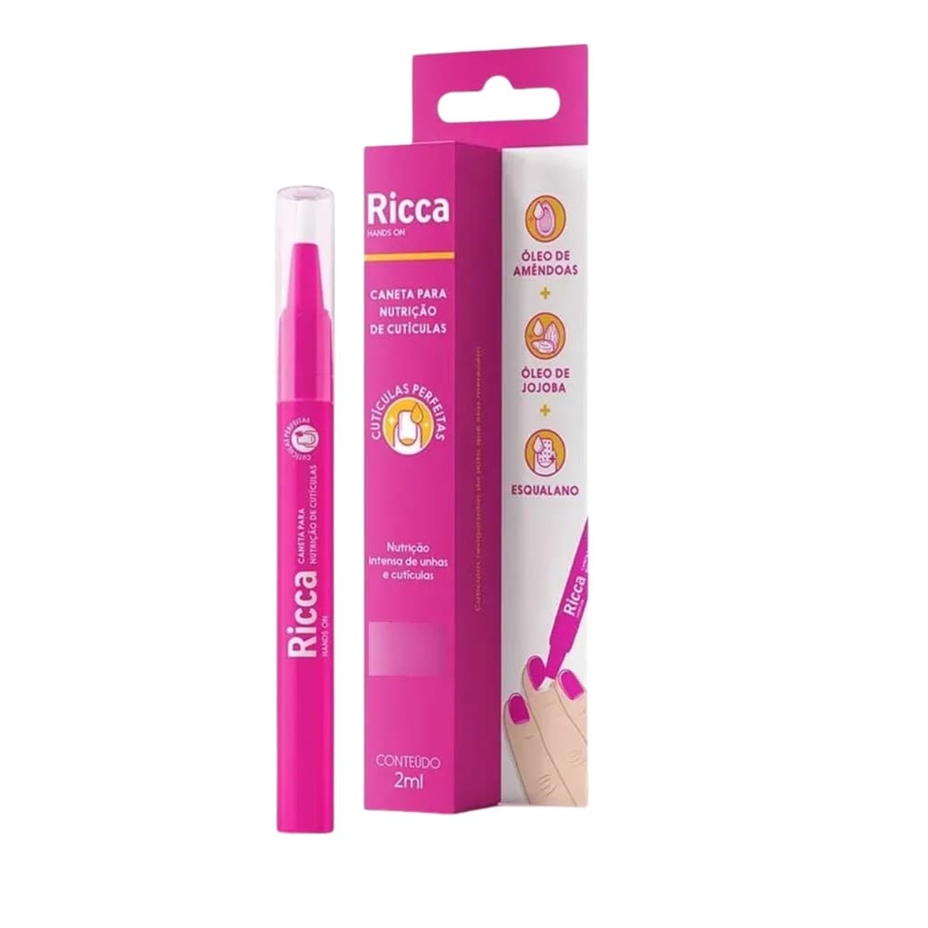 Caneta Nutrição Cutículas Ricca Óleos Naturais Hidratação e Vitaminas para Unhas e Cutículas