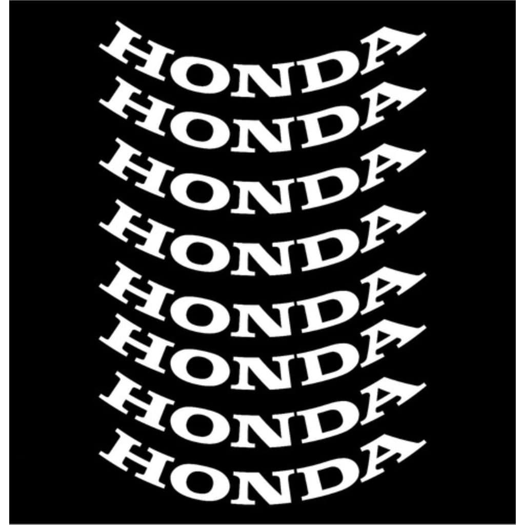 Kit 8 Adesivos Honda Escrita Aro Moto Roda Decoração