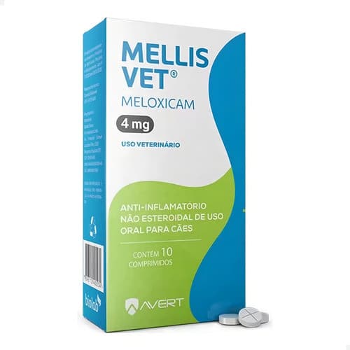 Meloxicam 4mg Avert Mellis Vet Anti-inflamatório Cães 10 Comprimidos