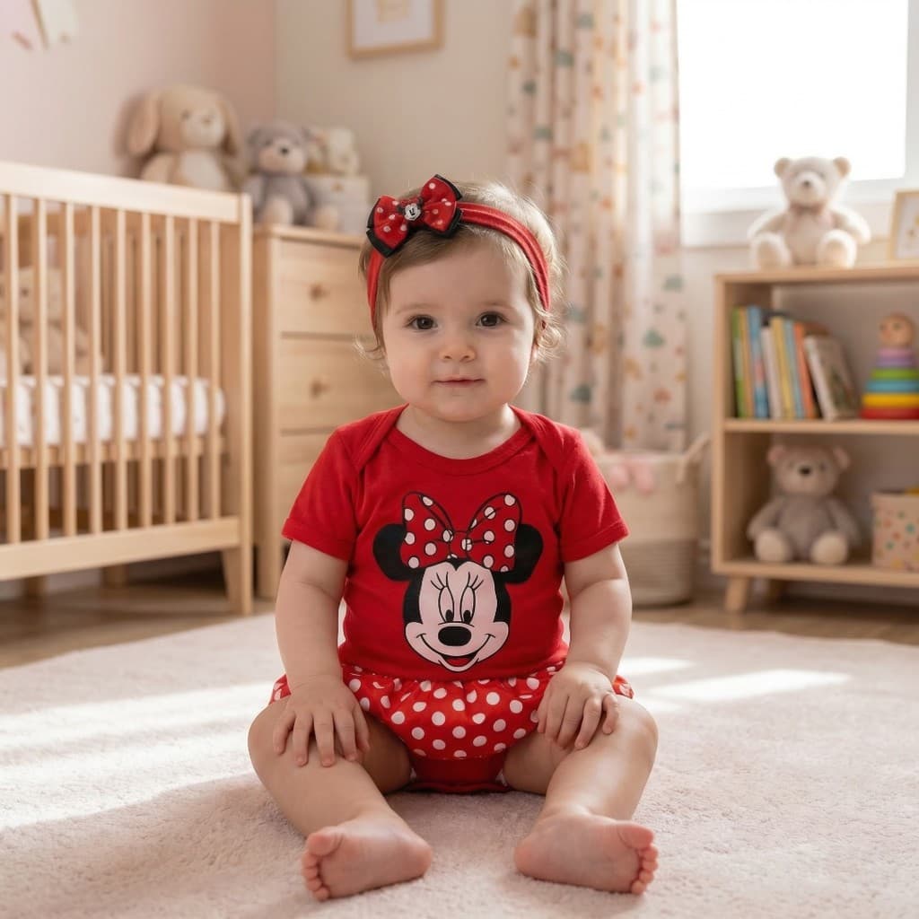 Body Infantil Bebê Menina Minnie Mesversario  Conjunto Recém Nascido Envio Rápido Promoção