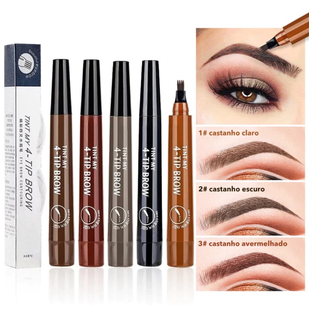 Caneta De Sobrancelha Microblading/Tatuagem De 4 Cores Para Maquiagem/Lápis