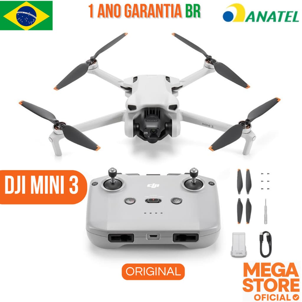 Drone DJI Mini 3 Standard Lacrado Garantia Nacional 1 Ano Homologado Anatel - DJI038