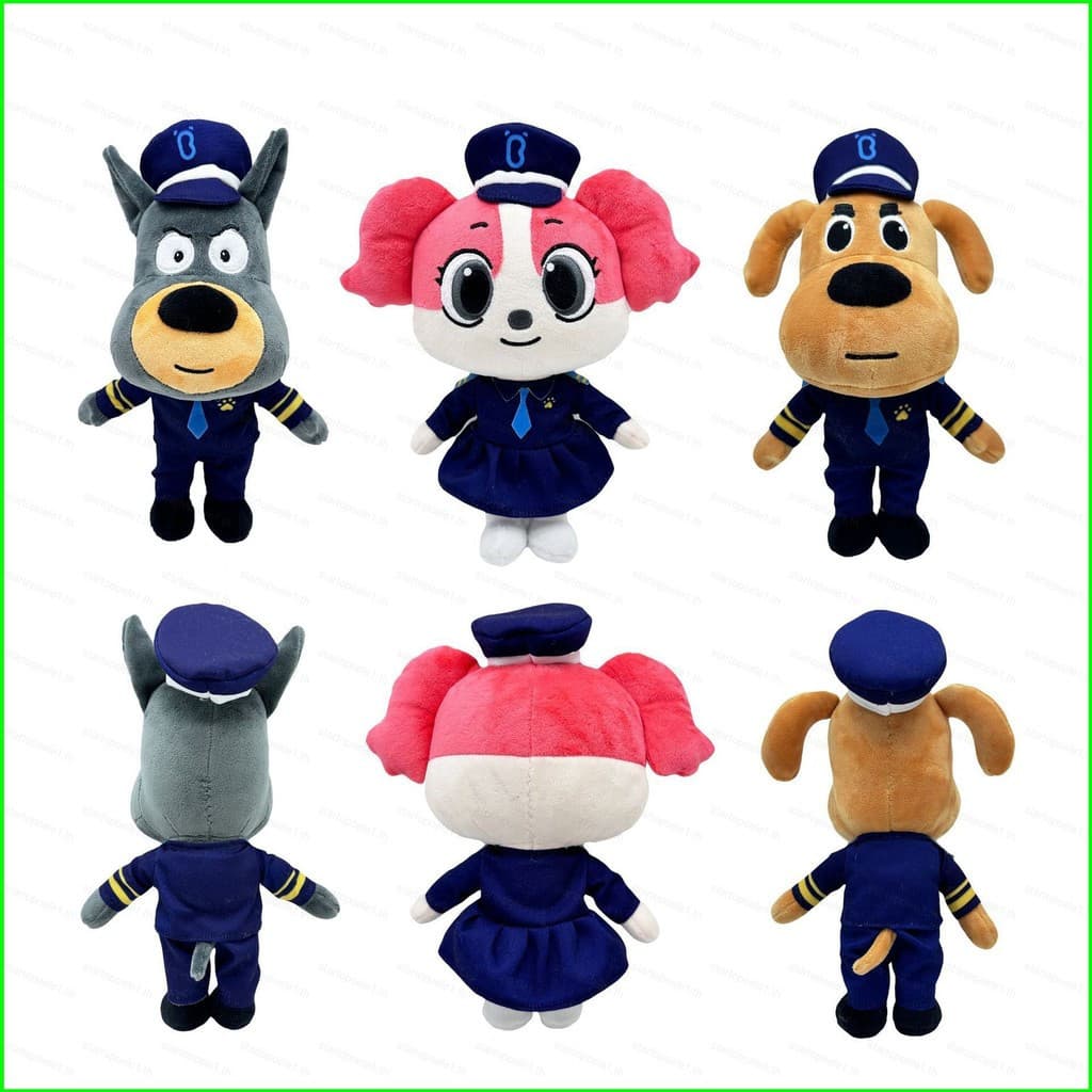 ST1 Dos Desenhos Animados Xerife Labrador Papillon Dobie Bonecas De Pelúcia Presente Para Crianças Decoração De