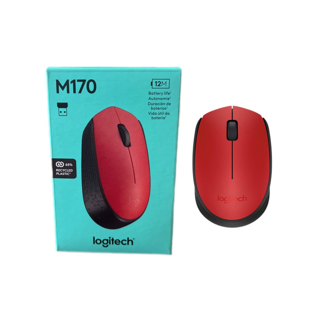 Mouse Sem Fio Logitech M170 Com Pilha Inclusa - Vermelho