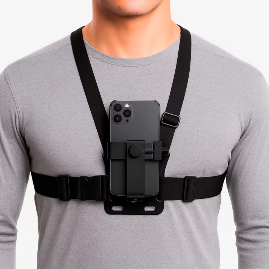 Suporte De Peito Para Celular Câmera Peitoral Cinturao Ajustavel Moto Bicicleta Esporte Pov Real