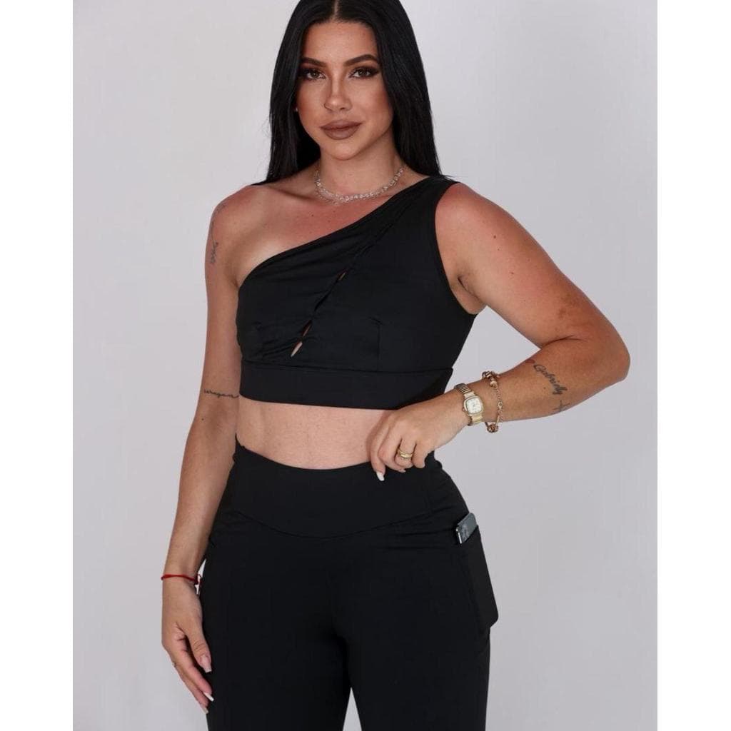 mt-127 CONJUNTO FITNESS EM POLIAMIDA COM LEGGING E OMBRO SÓ -