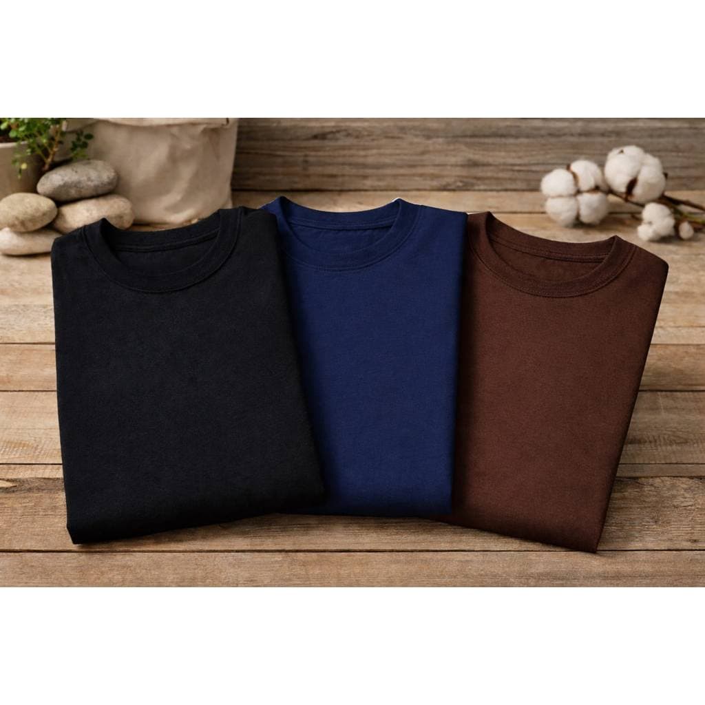 CAMISETAS MASCULINAS CORES VARIADAS KIT COM 3 PEÇAS OTIMA QUALIDADE 100%ALGODÃO