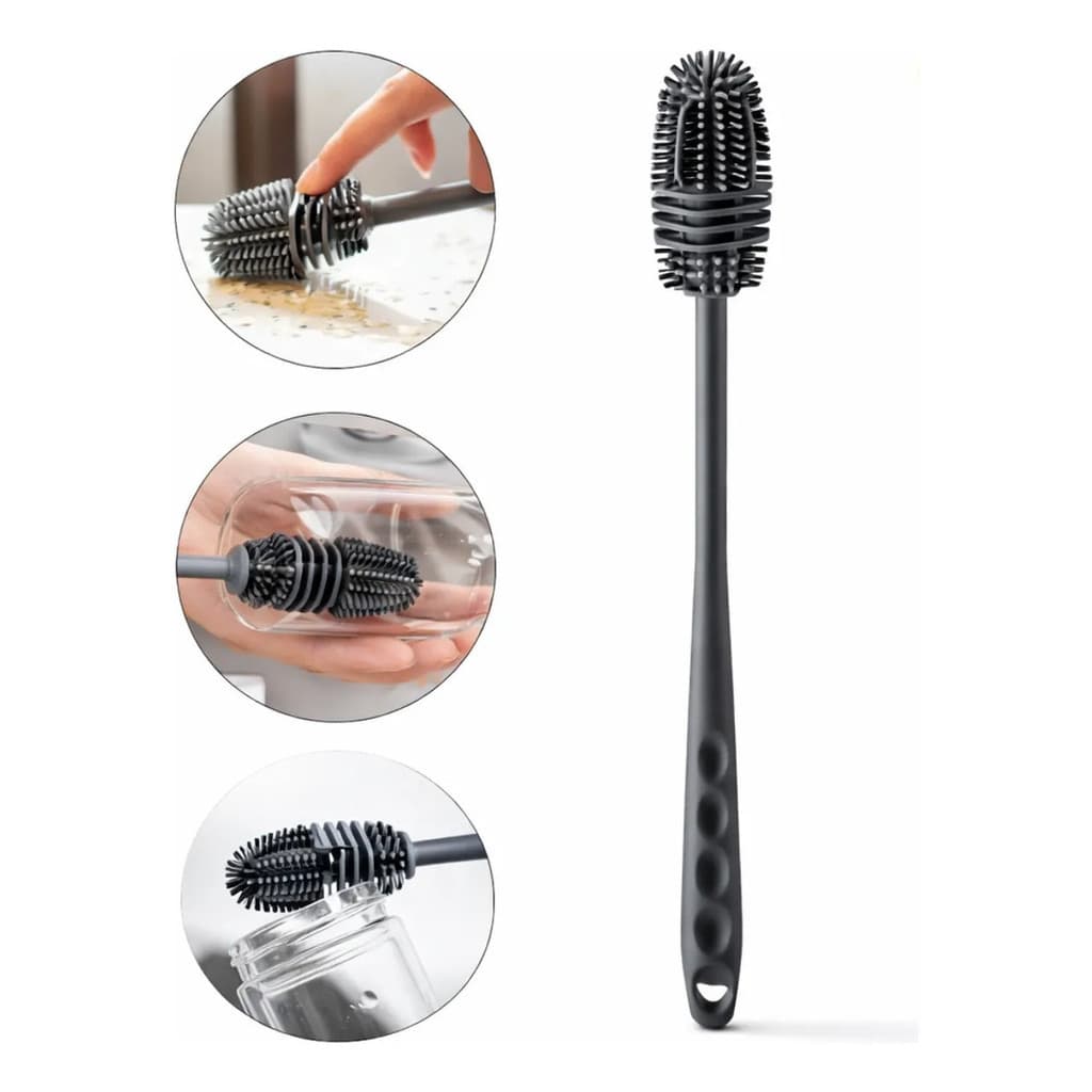 Escova Lavar Garrafa Mamadeira Multiuso De Silicone