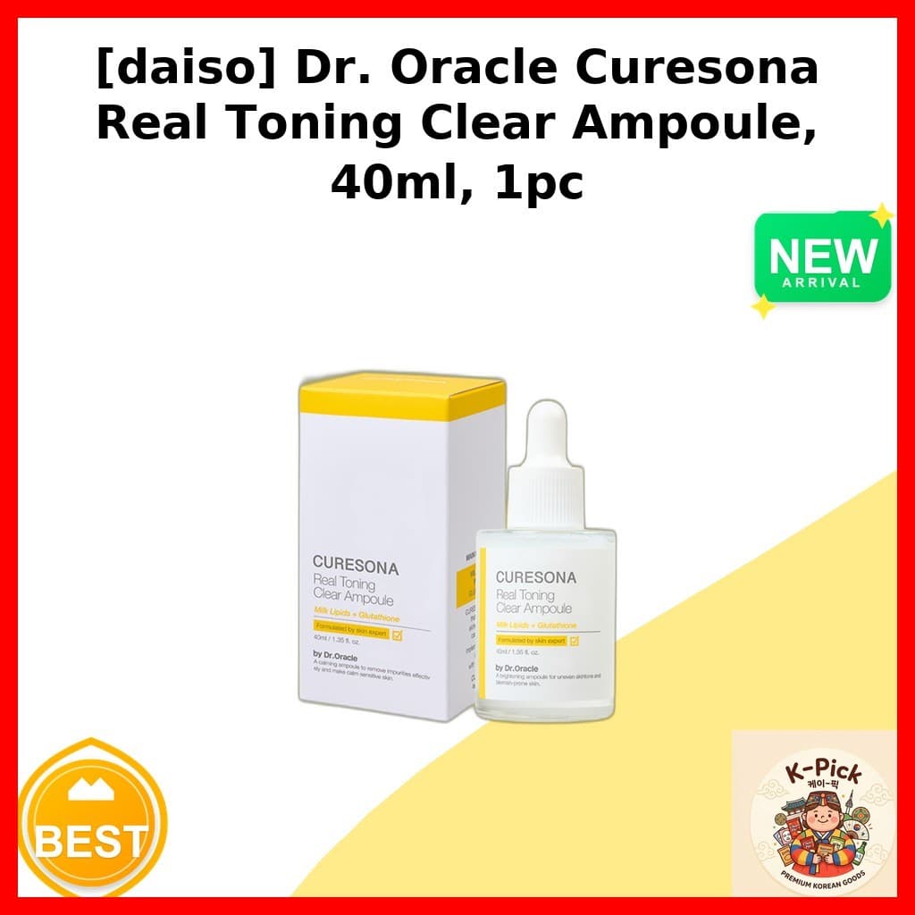 [daiso] Dr . Ampola Transparente Tonificante Real Oracle Curesona , 40ml , 1 Unidade/Coreana/Tom De Pele Uniforme Por k_