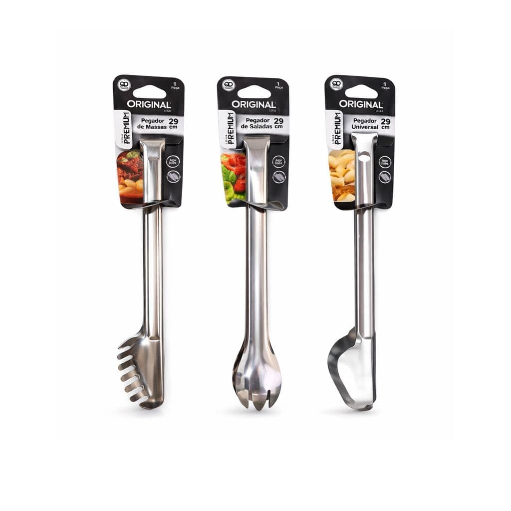 Pegadores Cozinha Inox 29cm Massas Saladas Universal