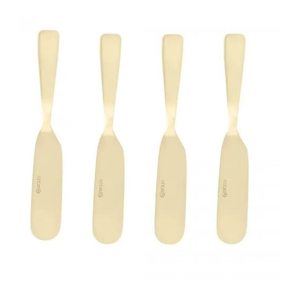 Kit 4 Espátulas para Manteiga Patê em Aço Inox Dourado- Wolff