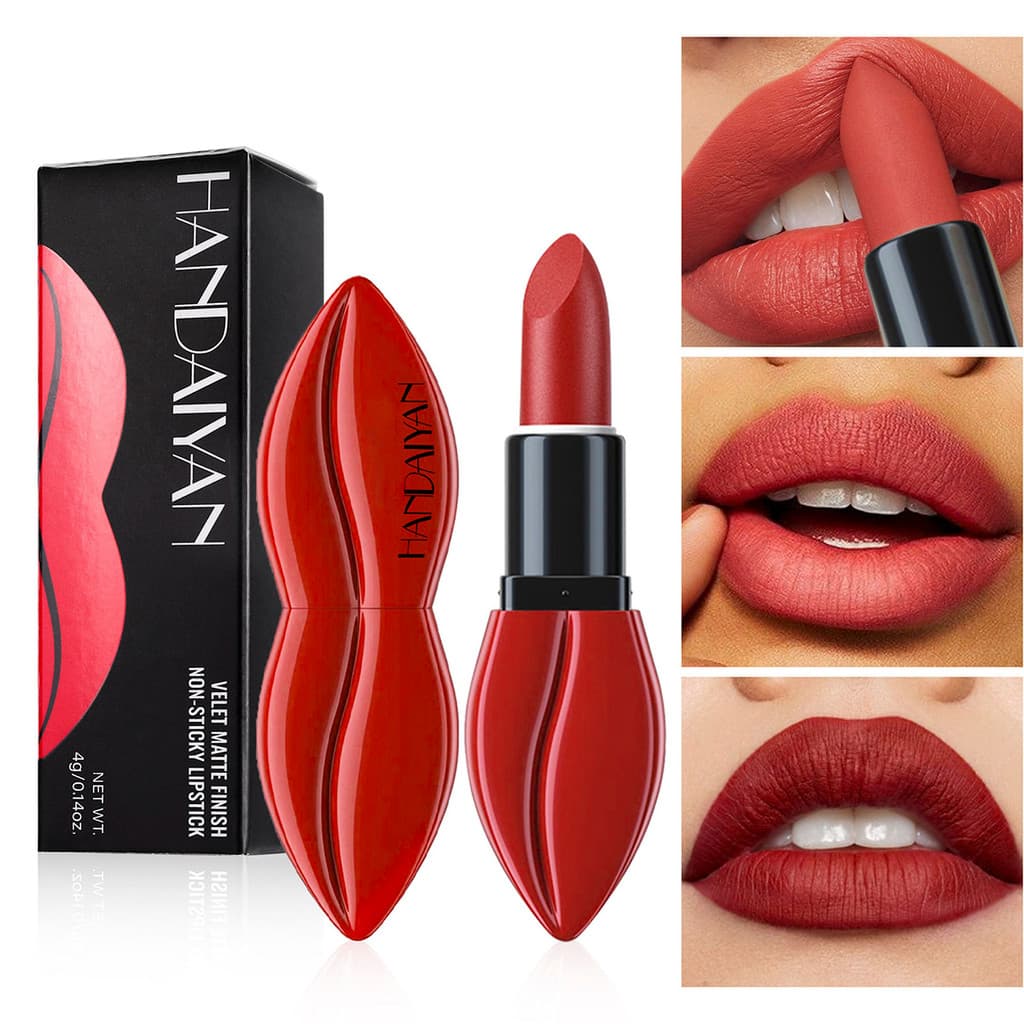 Fosco novo estilo Retro de longa duração forma labial batom hidratante fosco à prova dwaterproof água vermelho tia comer