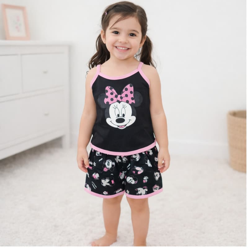 Conjunto Infantil Feminino Short e Regata Personagem Personagem Verão Roupa Menina |780| Oferta