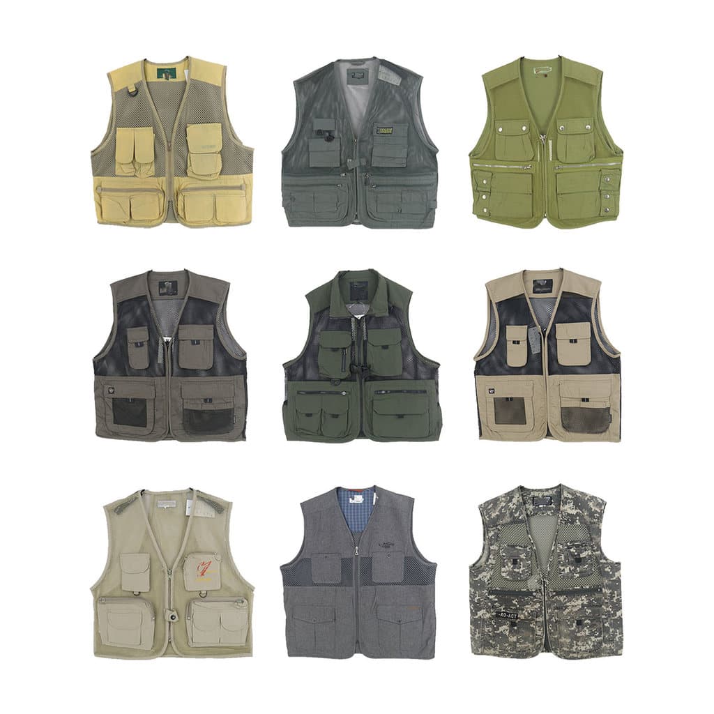 Estilo Natural vintage vintage colete de pesca masculino Multi-bolso colete tático ferramentas fotografia colete feminin