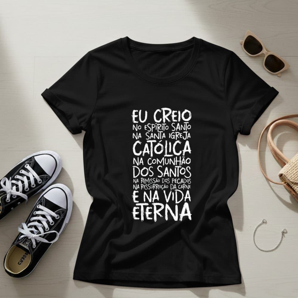Camiseta Feminina T-shirt Cristã Religiosa Católica Lançamento 100%Algodão Envio Imediato