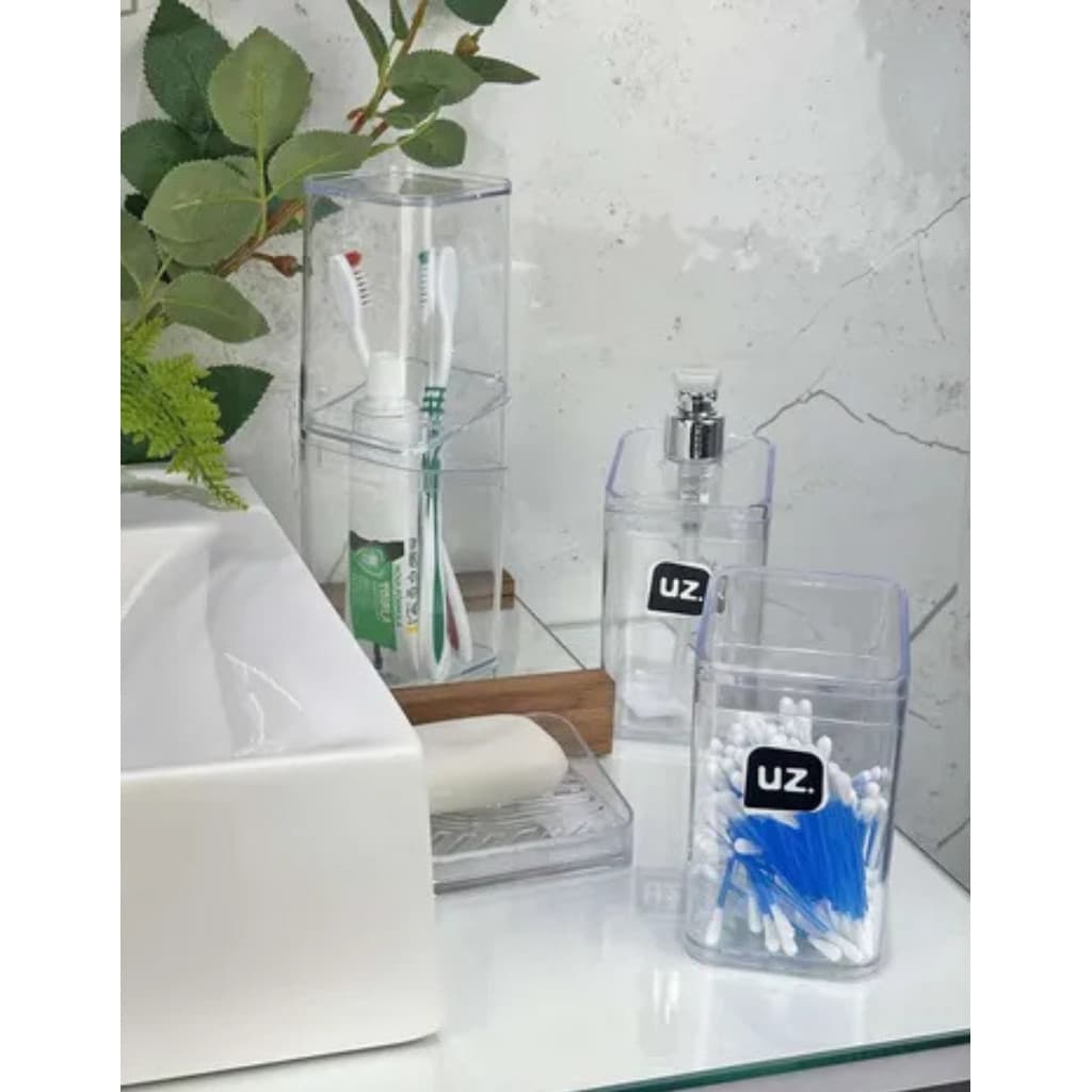 Kit Banheiro Lavabo Conjunto 4 Pecas Plástico Luxo