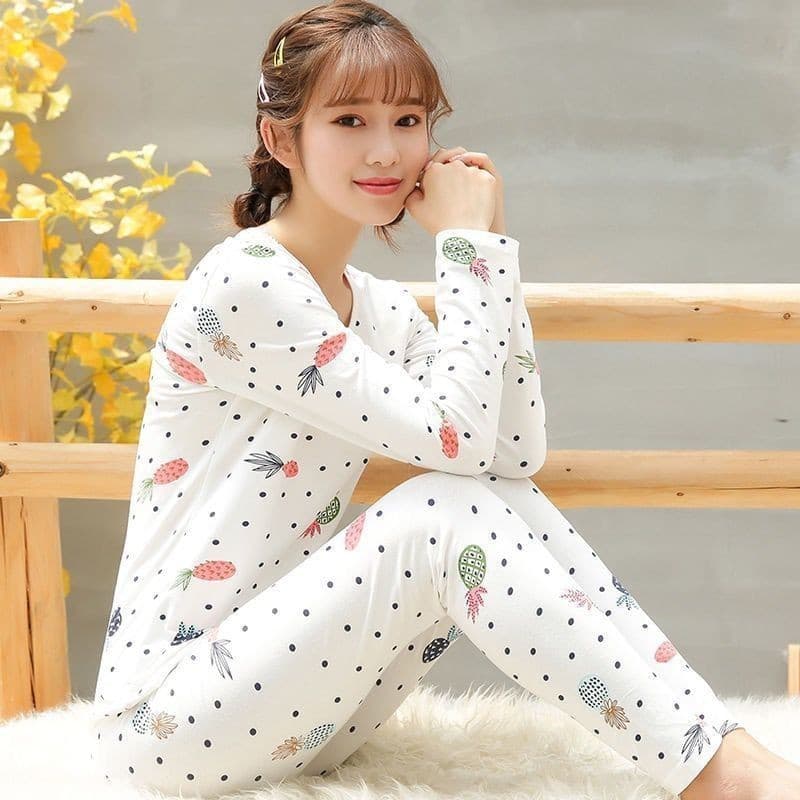Roupas femininas de outono de algodão puro calças compridas estilo fino roupa interior térmica meninas estudantes do ens