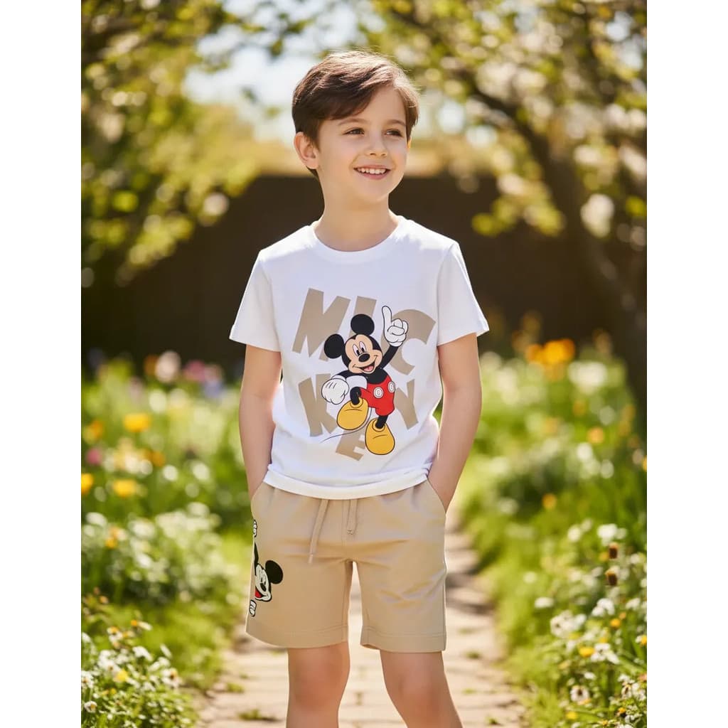 Camiseta + Short Conjunto Infantil Mikey Personagem Desenho Conjunto De Bermuda Juvenil Conjunto De Bermuda Juvenil