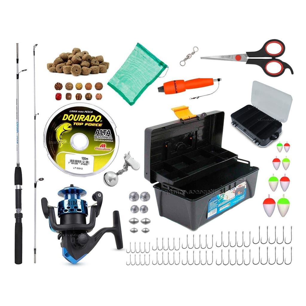 Kit Para Pesca Vara Molinete Caixa de Pesca e Acessórios (Ref. 09)