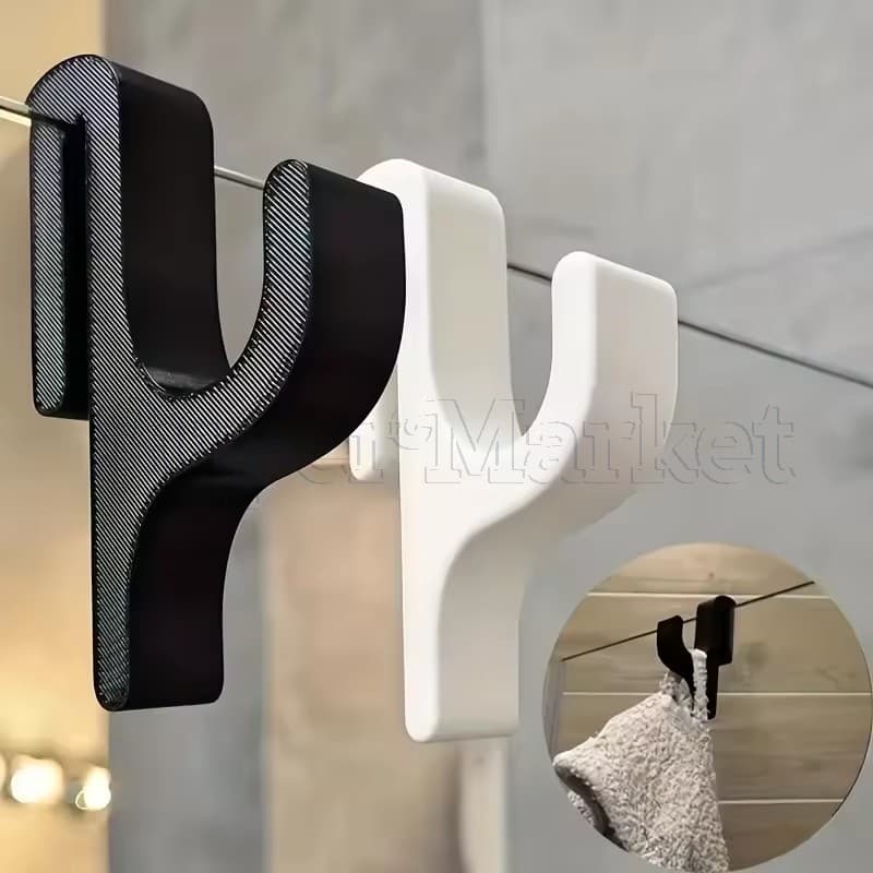 Porta-Toalhas De Chuveiro 3D-Gancho À Prova D'água Para Sem Broca-Cabide Roupas Domésticas Rack Robe-Suporte Toalha De V