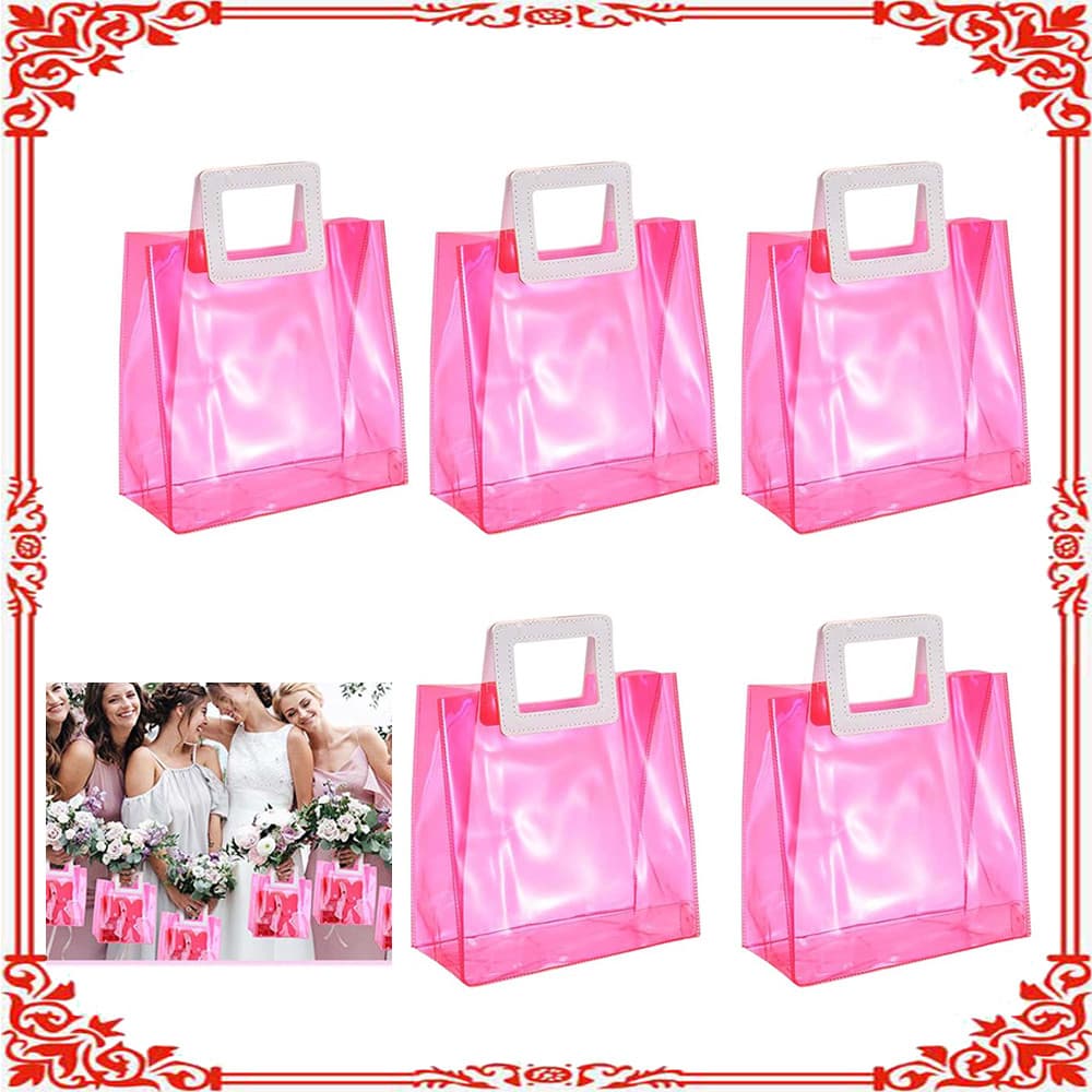 Sacola de PVC em pó fluorescente Conjunto de 5 peças (20x18x10cm) Saco de embalagem de presente Saco de flores Saco de a