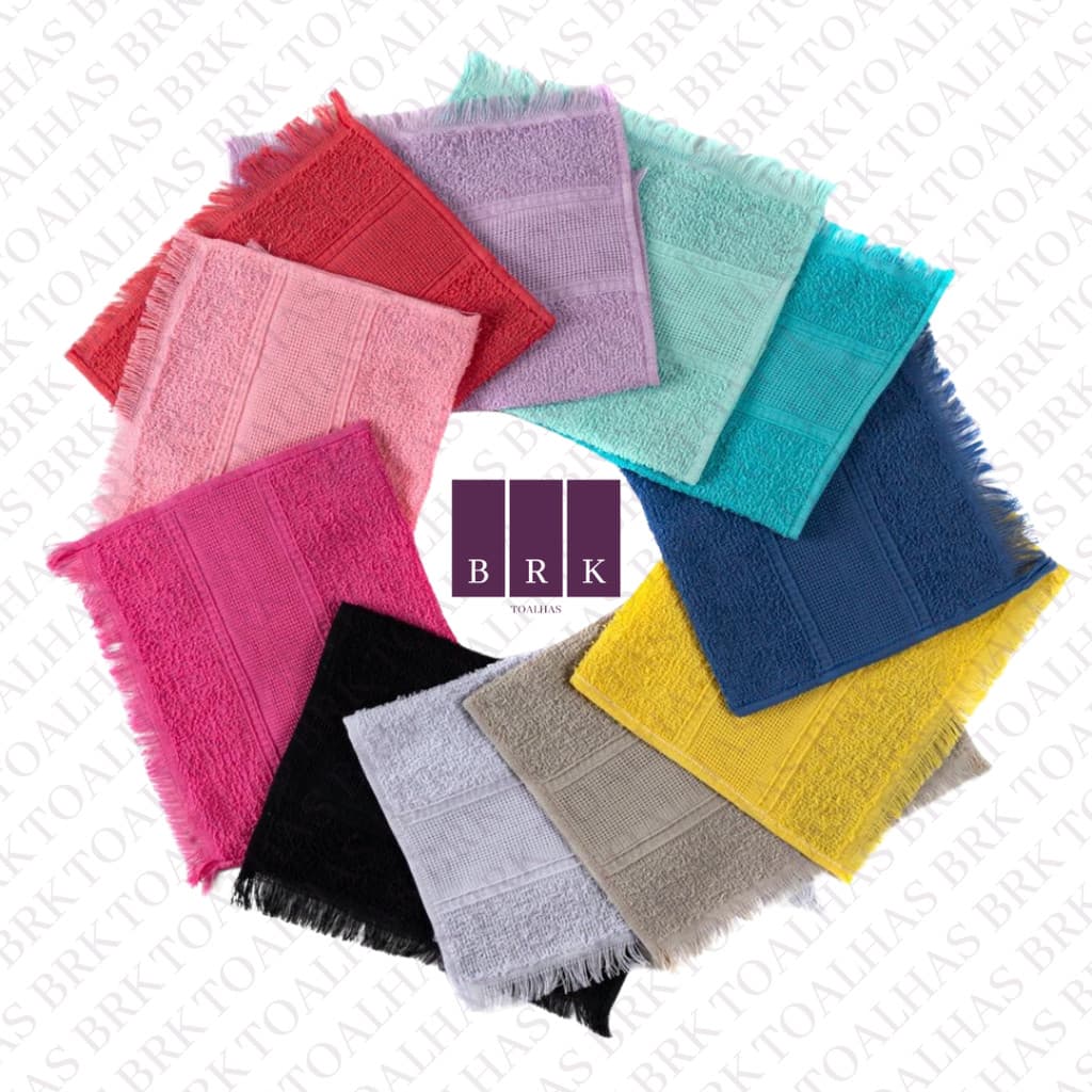 Kit 50 Toalha Social Toalha com Franja 22x34cm 100% Algodão para Bordar Toque Macio