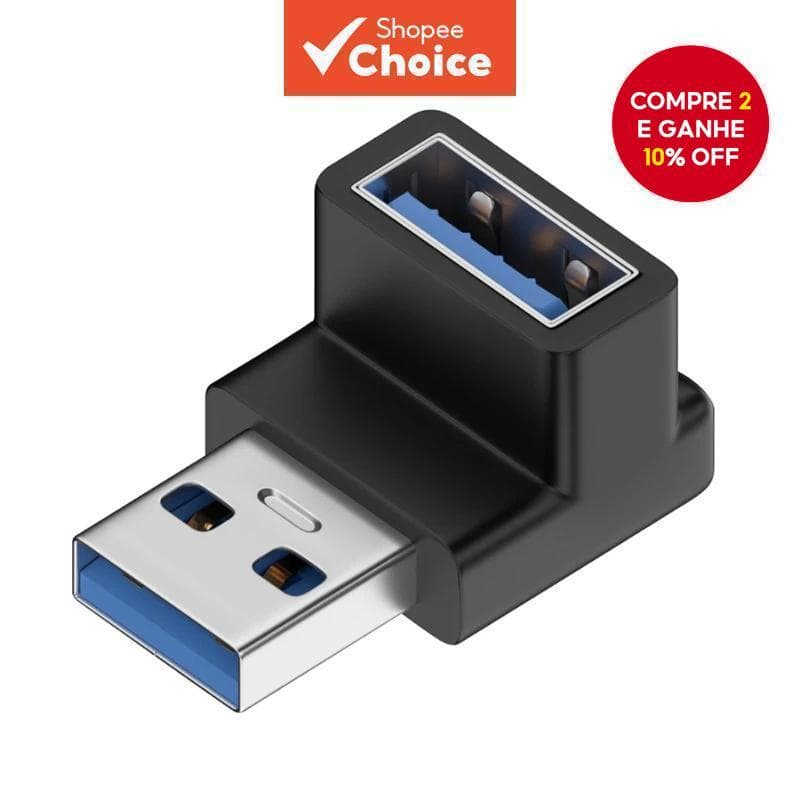 Adaptador USB 90 Graus de Extensão 10Gbps para PC e Laptop