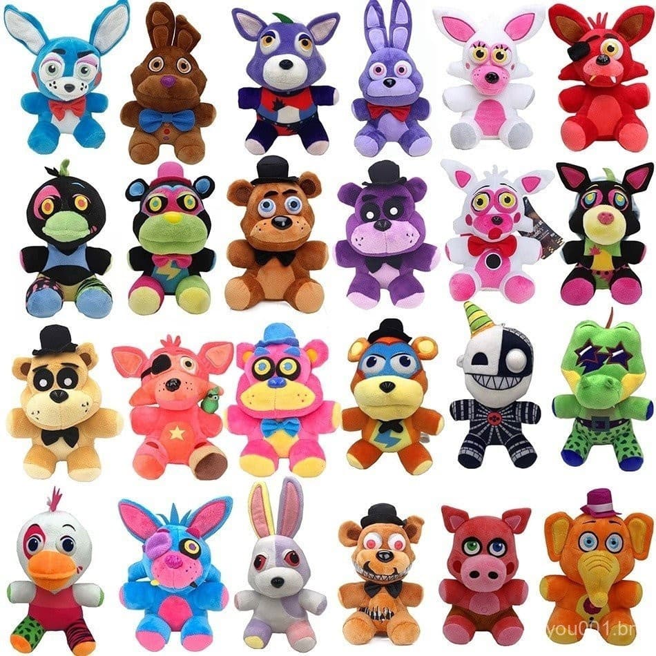 Jogo 25 centímetros Cinco Noites No Pesadelo Freddy's Bear Foxy Bonnie Brinquedos de pelúcia FNAF Soft Dolls