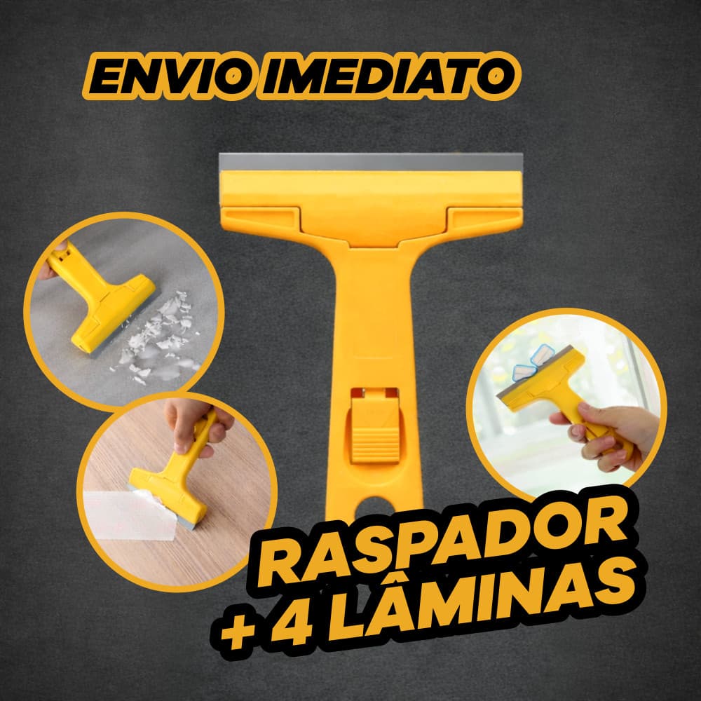 Estilete Raspador Com 4 Laminas Limpa Box Piso Vidro Cerâmica Azulejo Limpa Fácil