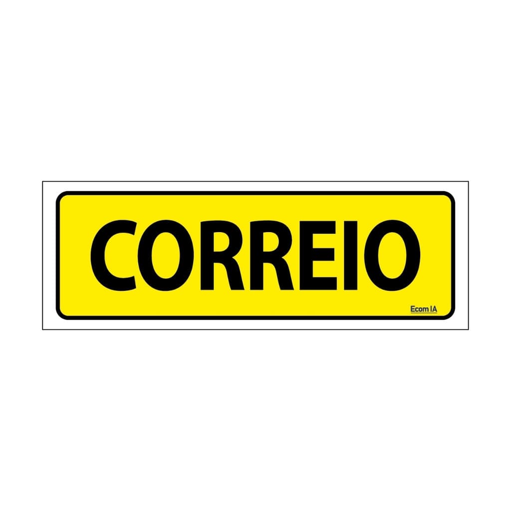 Placa De Sinalização Correio 20x7 Ecom IA - P-35 F9e