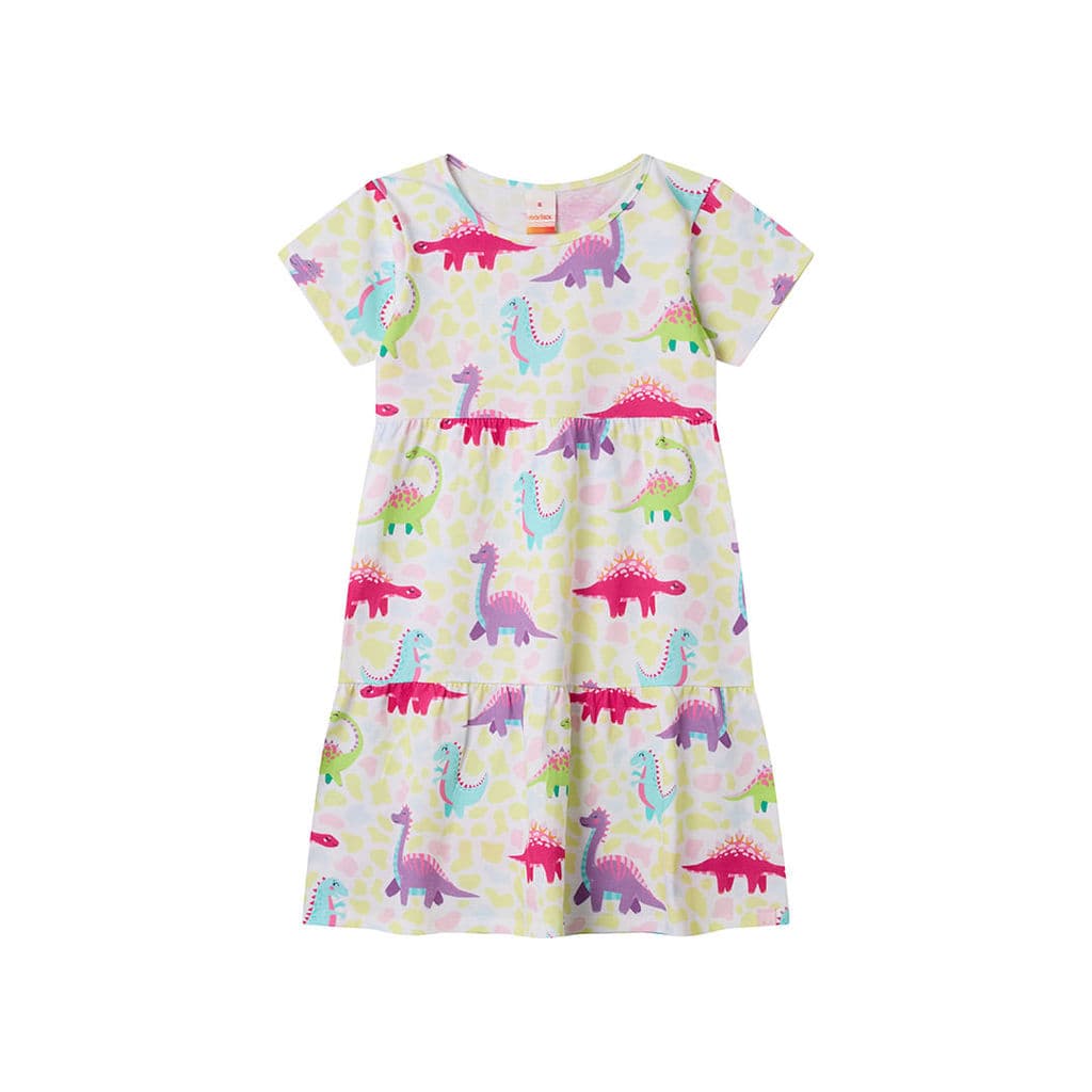 Vestido Estampado Dino Menina Marisol
