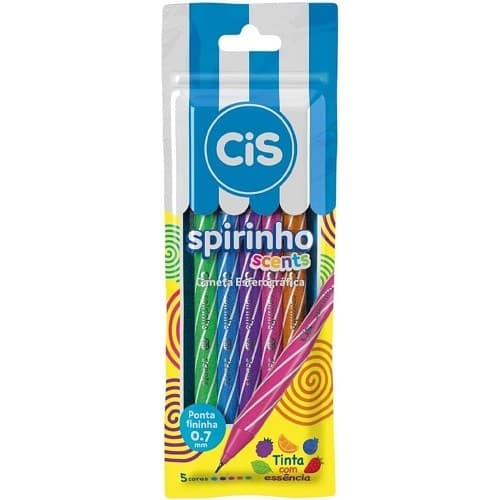 Caneta Spirinho Scents C/5 Cores 0.7 - Cis